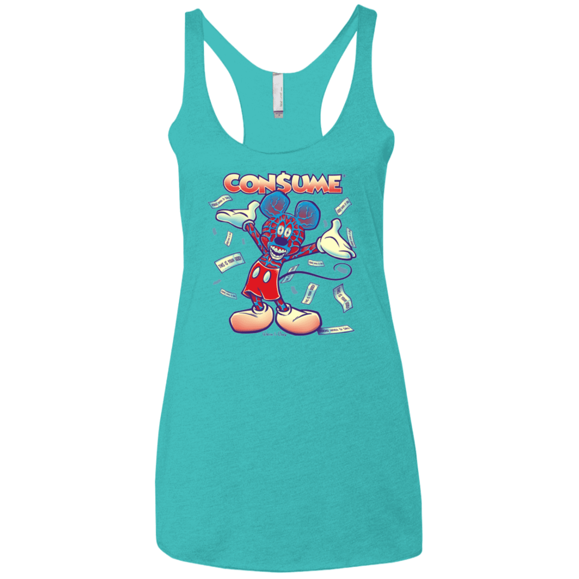 T-Shirts Tahiti Blue / X-Small CONSUME 1 Women's Triblend Racerback Tank