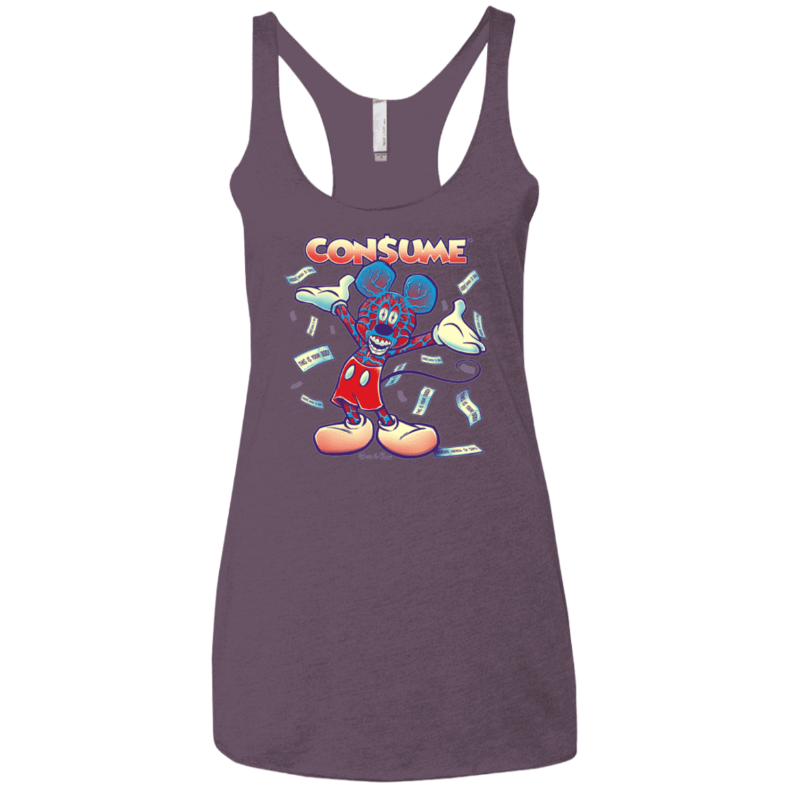 T-Shirts Vintage Purple / X-Small CONSUME 1 Women's Triblend Racerback Tank