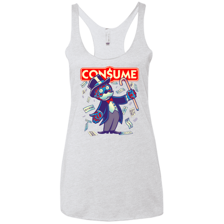 T-Shirts Heather White / X-Small CONSUME 2 Women's Triblend Racerback Tank