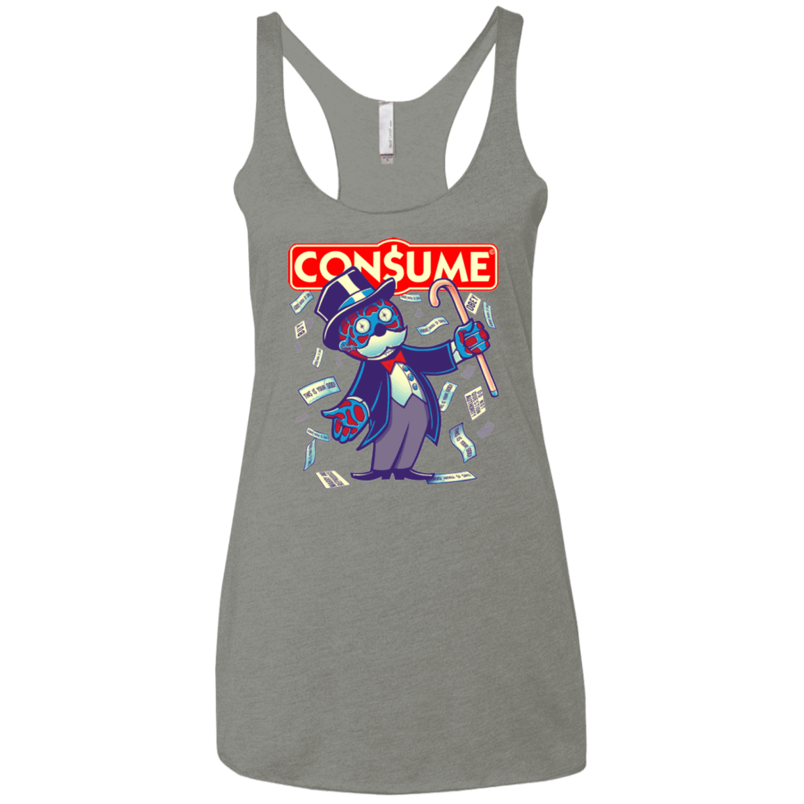 T-Shirts Venetian Grey / X-Small CONSUME 2 Women's Triblend Racerback Tank