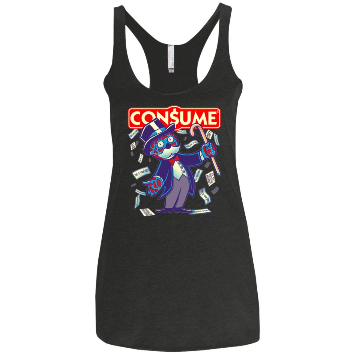 T-Shirts Vintage Black / X-Small CONSUME 2 Women's Triblend Racerback Tank