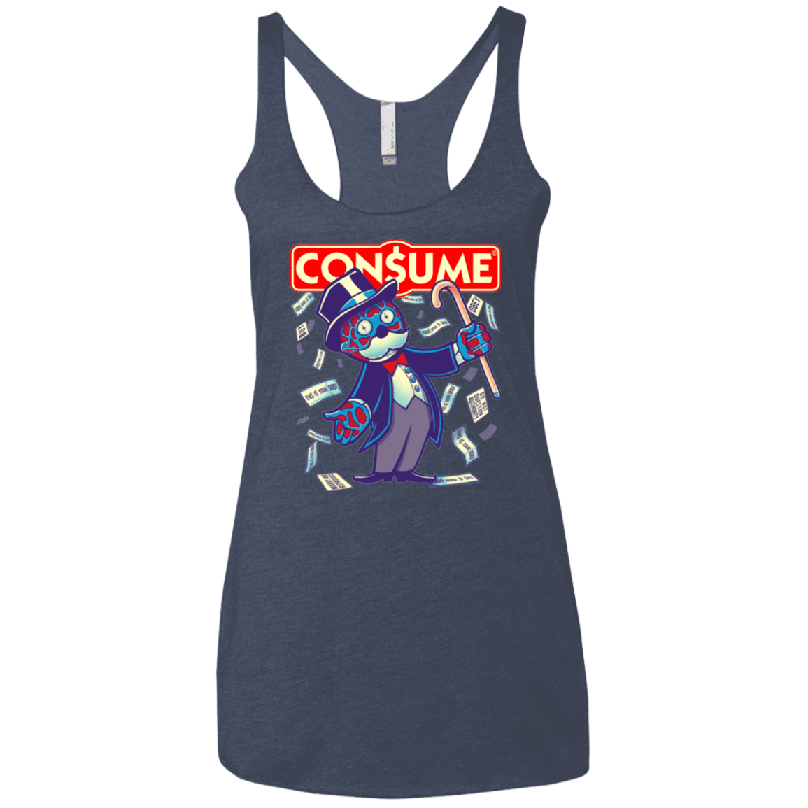 T-Shirts Vintage Navy / X-Small CONSUME 2 Women's Triblend Racerback Tank