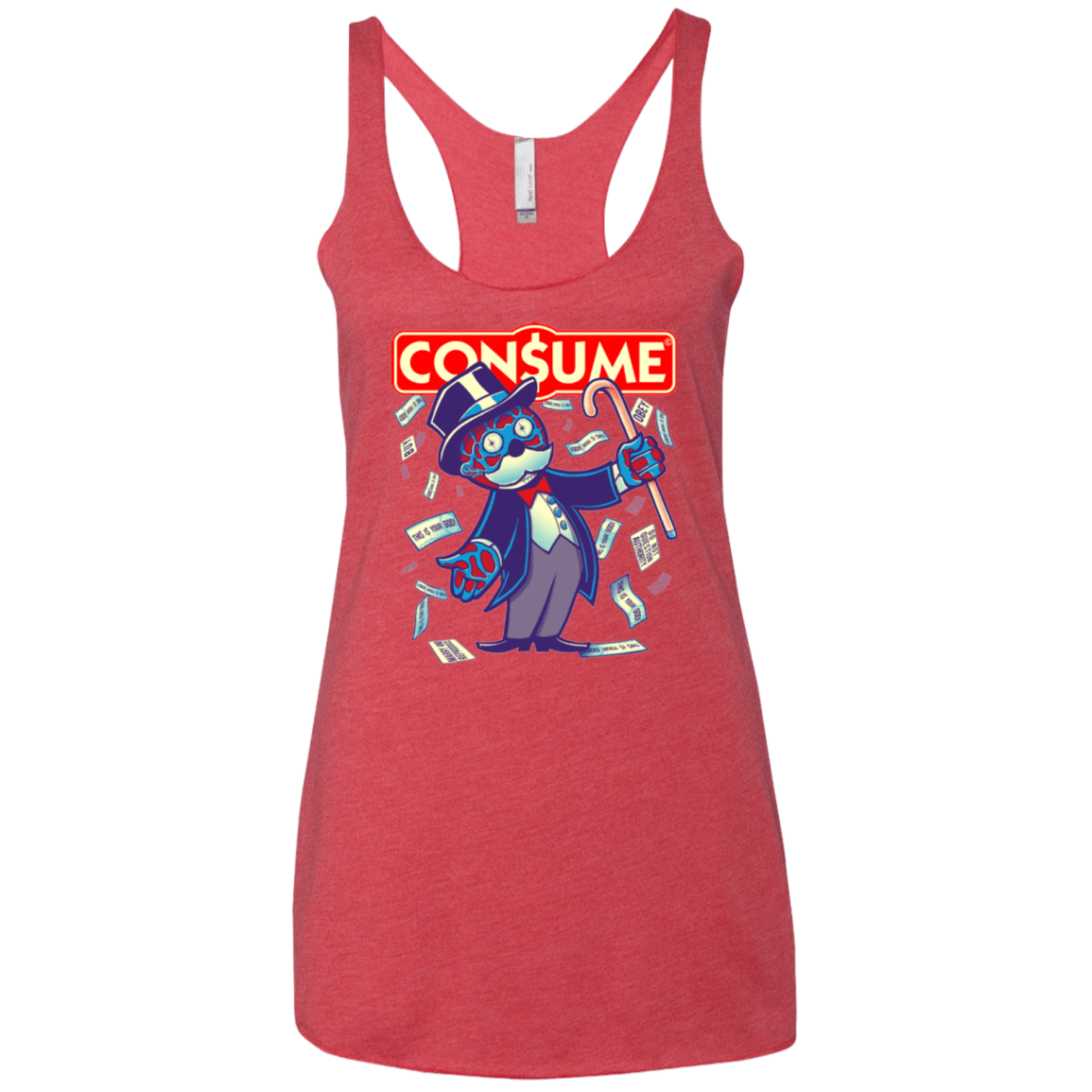 T-Shirts Vintage Red / X-Small CONSUME 2 Women's Triblend Racerback Tank