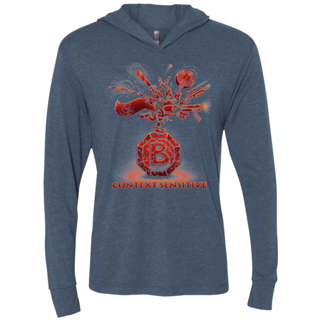 T-Shirts Indigo / X-Small Context Sensitive Triblend Long Sleeve Hoodie Tee