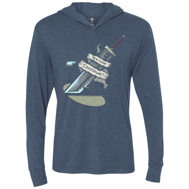 T-Shirts Indigo / X-Small Continue Triblend Long Sleeve Hoodie Tee