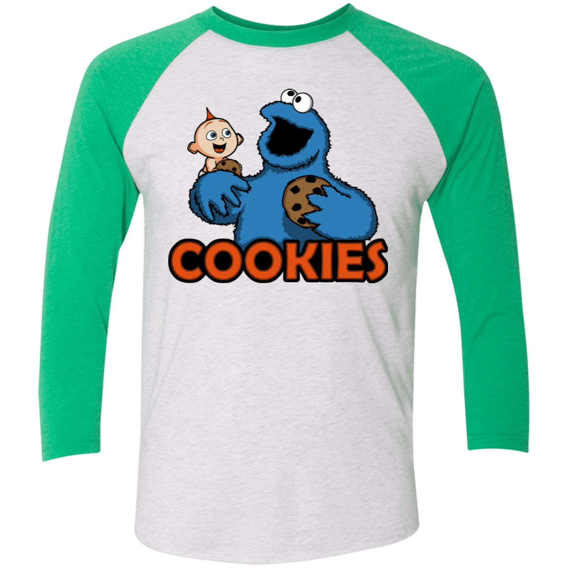 T-Shirts Heather White/Envy / X-Small Cookies Men's Triblend 3/4 Sleeve