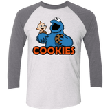 T-Shirts Heather White/Premium Heather / X-Small Cookies Men's Triblend 3/4 Sleeve