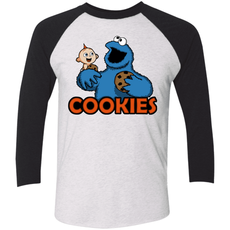 T-Shirts Heather White/Vintage Black / X-Small Cookies Men's Triblend 3/4 Sleeve