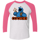 T-Shirts Heather White/Vintage Pink / X-Small Cookies Men's Triblend 3/4 Sleeve