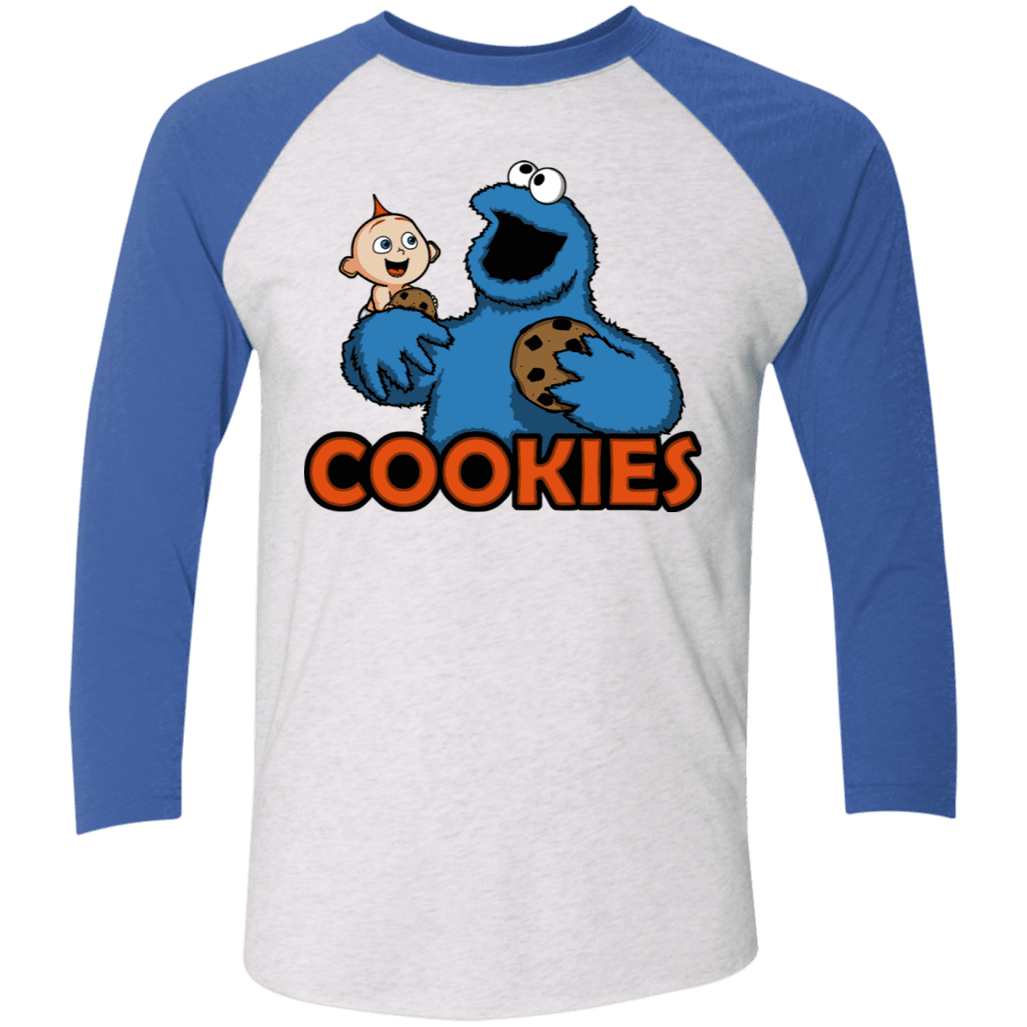 T-Shirts Heather White/Vintage Royal / X-Small Cookies Men's Triblend 3/4 Sleeve