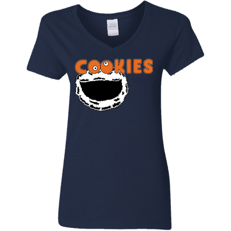 T-Shirts Navy / S Cookies! Women's V-Neck T-Shirt