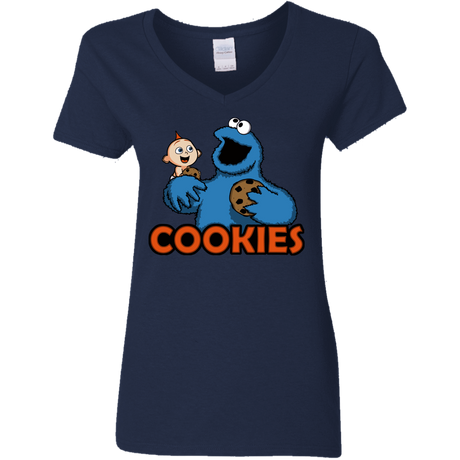 T-Shirts Navy / S Cookies Women's V-Neck T-Shirt