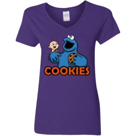 T-Shirts Purple / S Cookies Women's V-Neck T-Shirt