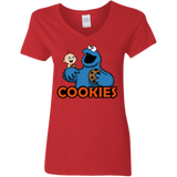 T-Shirts Red / S Cookies Women's V-Neck T-Shirt