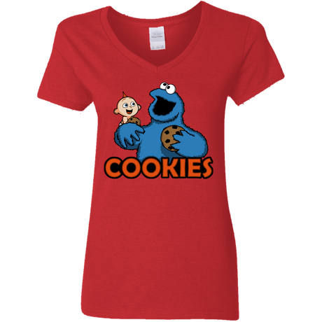 T-Shirts Red / S Cookies Women's V-Neck T-Shirt