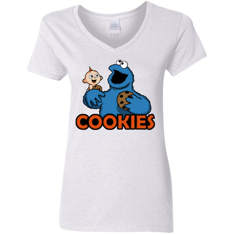 T-Shirts White / S Cookies Women's V-Neck T-Shirt