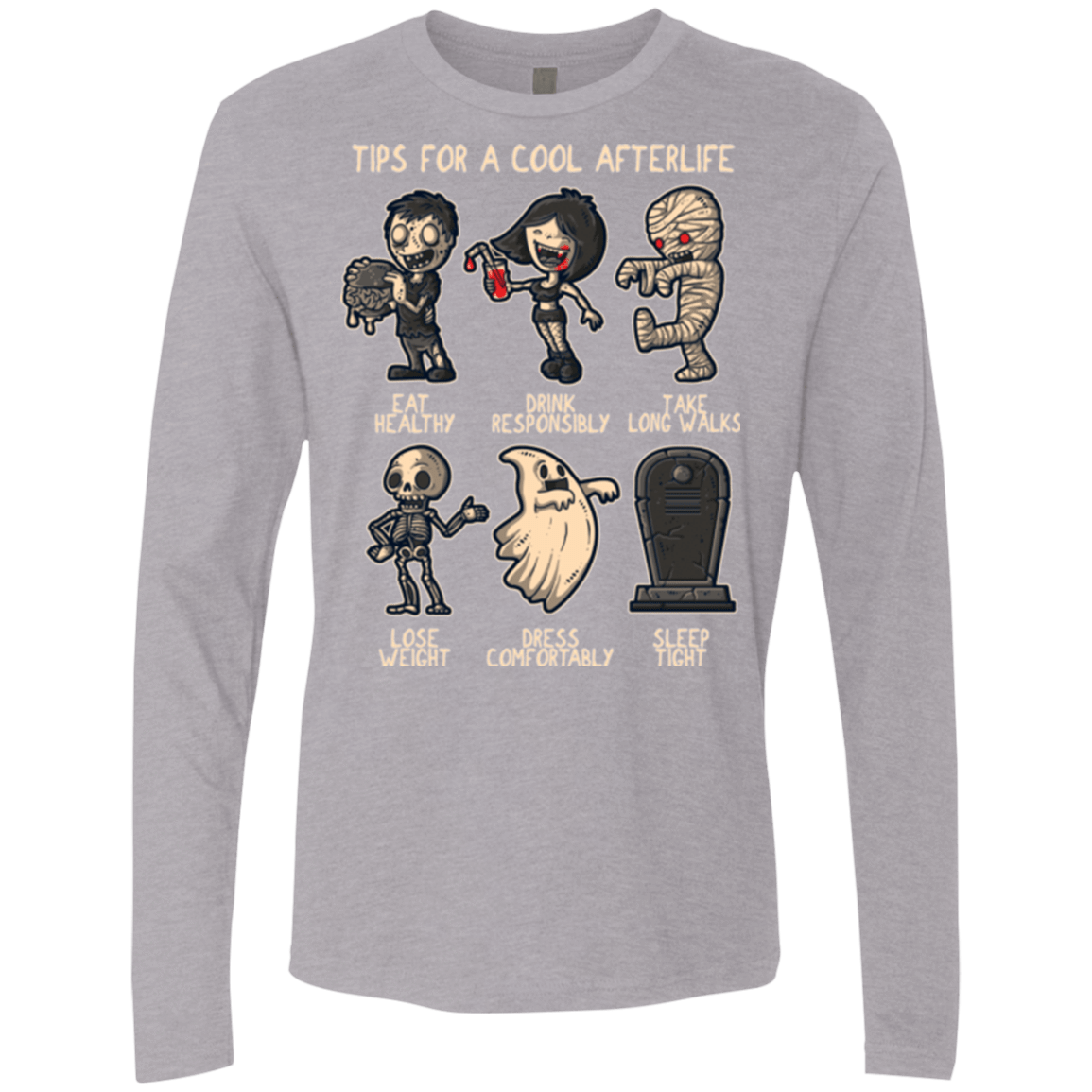 T-Shirts Heather Grey / Small Cool Afterlife Men's Premium Long Sleeve