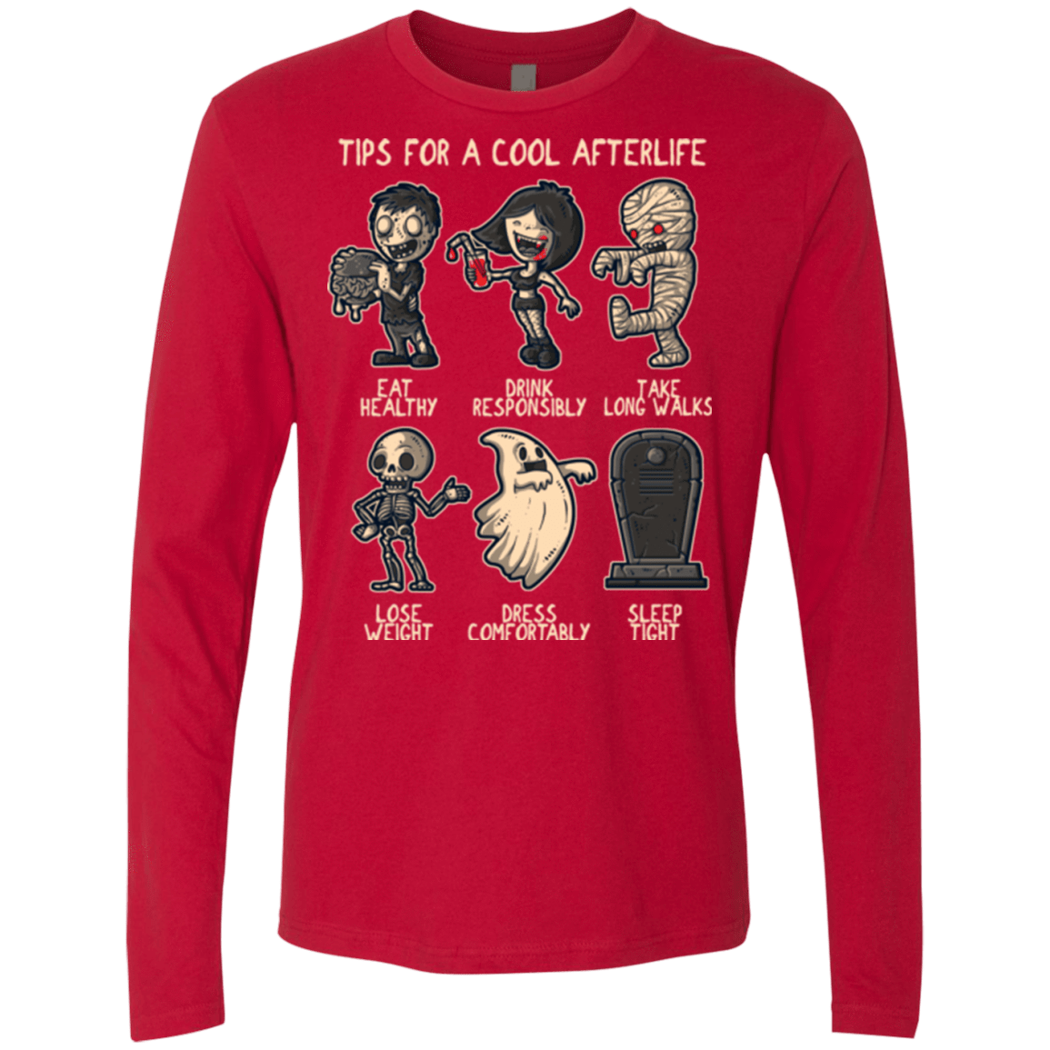 T-Shirts Red / Small Cool Afterlife Men's Premium Long Sleeve