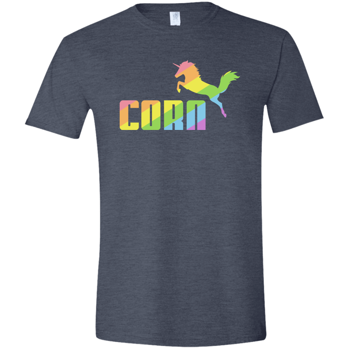 T-Shirts Heather Navy / S Corn Men's Semi-Fitted Softstyle