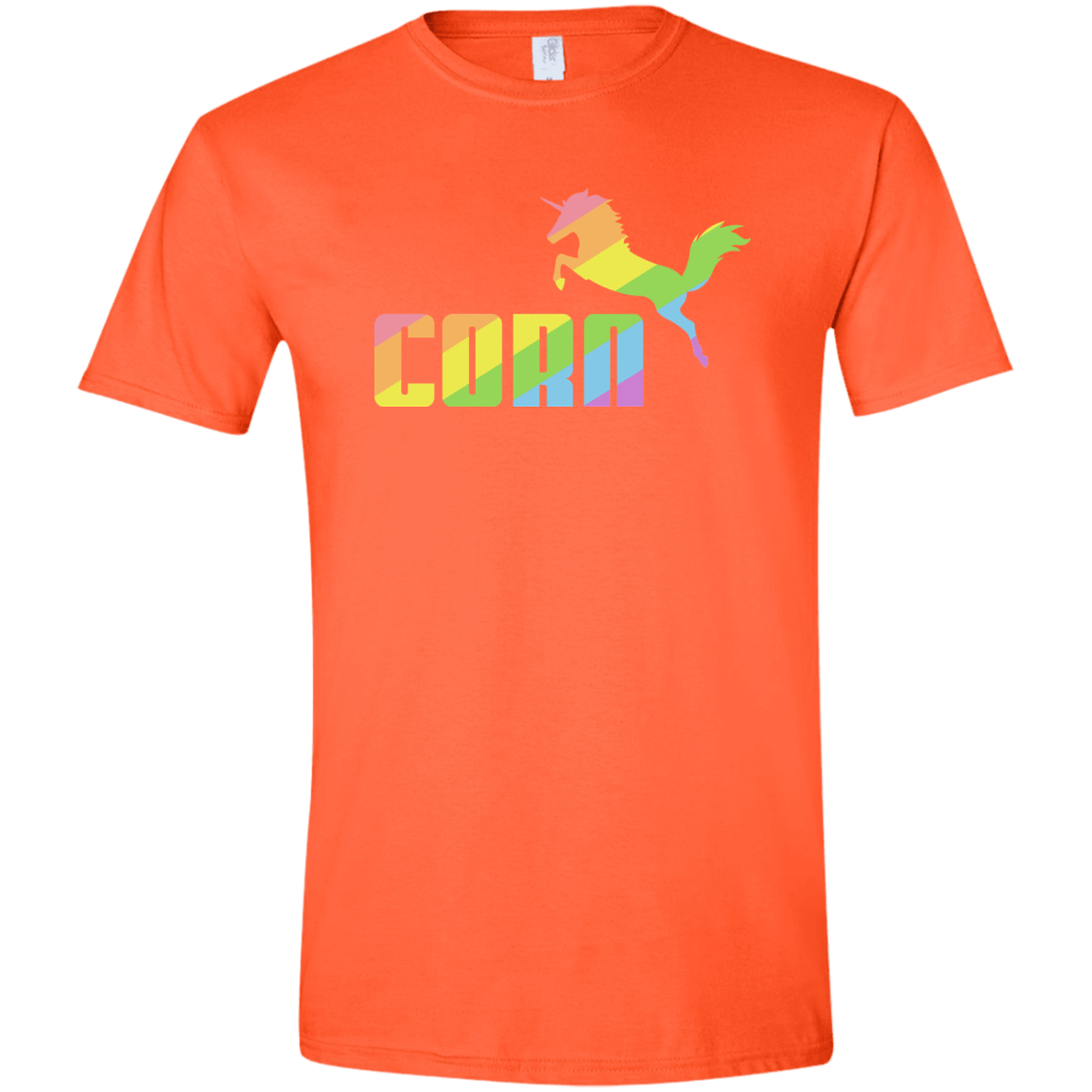 T-Shirts Orange / S Corn Men's Semi-Fitted Softstyle