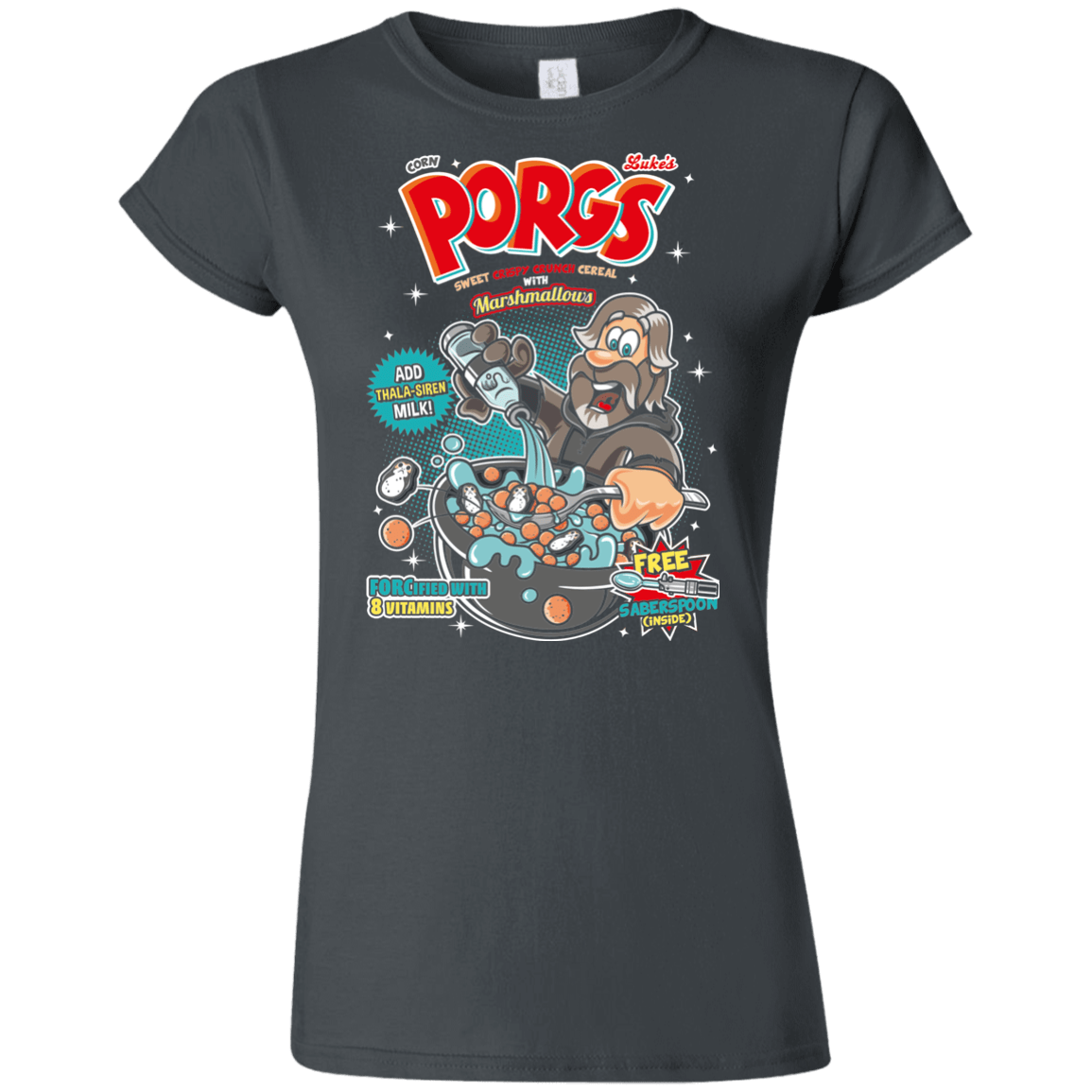 T-Shirts Charcoal / S Corn Porgs Junior Slimmer-Fit T-Shirt