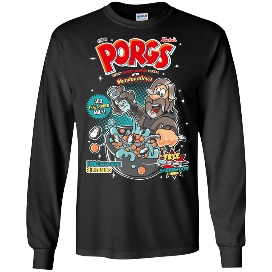 T-Shirts Black / S Corn Porgs Men's Long Sleeve T-Shirt