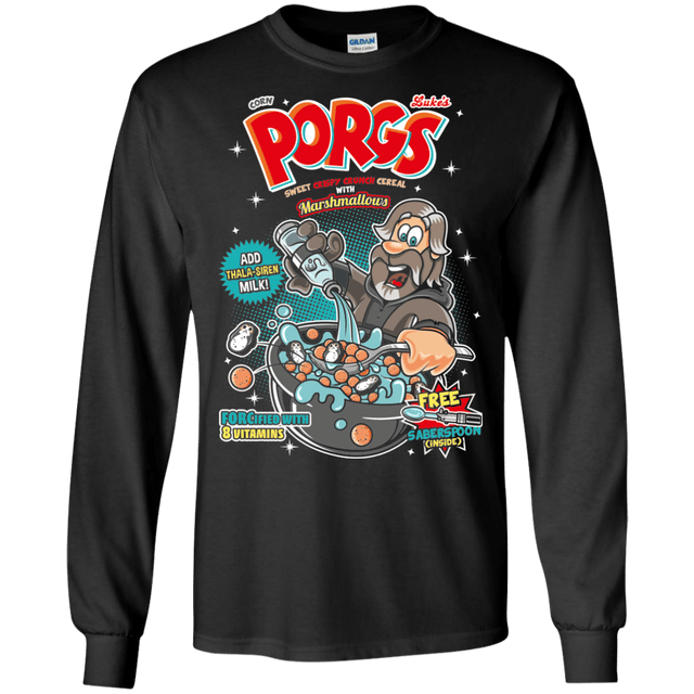 T-Shirts Black / S Corn Porgs Men's Long Sleeve T-Shirt