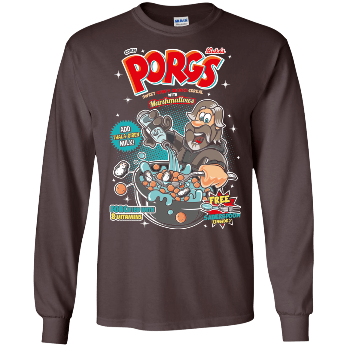 T-Shirts Dark Chocolate / S Corn Porgs Men's Long Sleeve T-Shirt