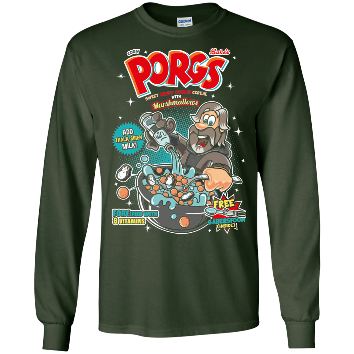 T-Shirts Forest Green / S Corn Porgs Men's Long Sleeve T-Shirt