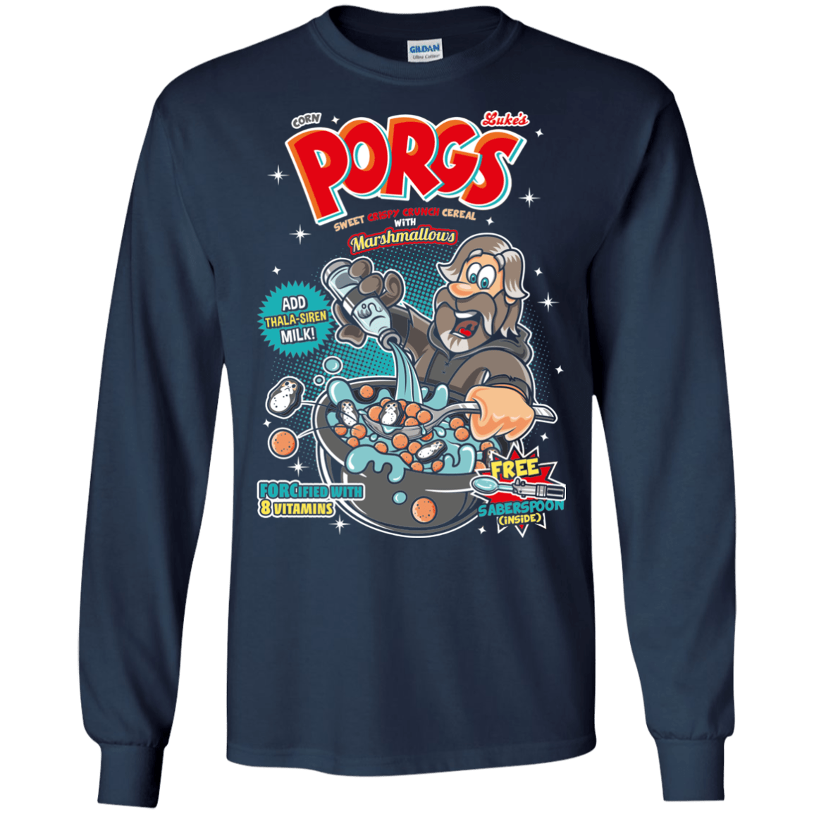 T-Shirts Navy / S Corn Porgs Men's Long Sleeve T-Shirt
