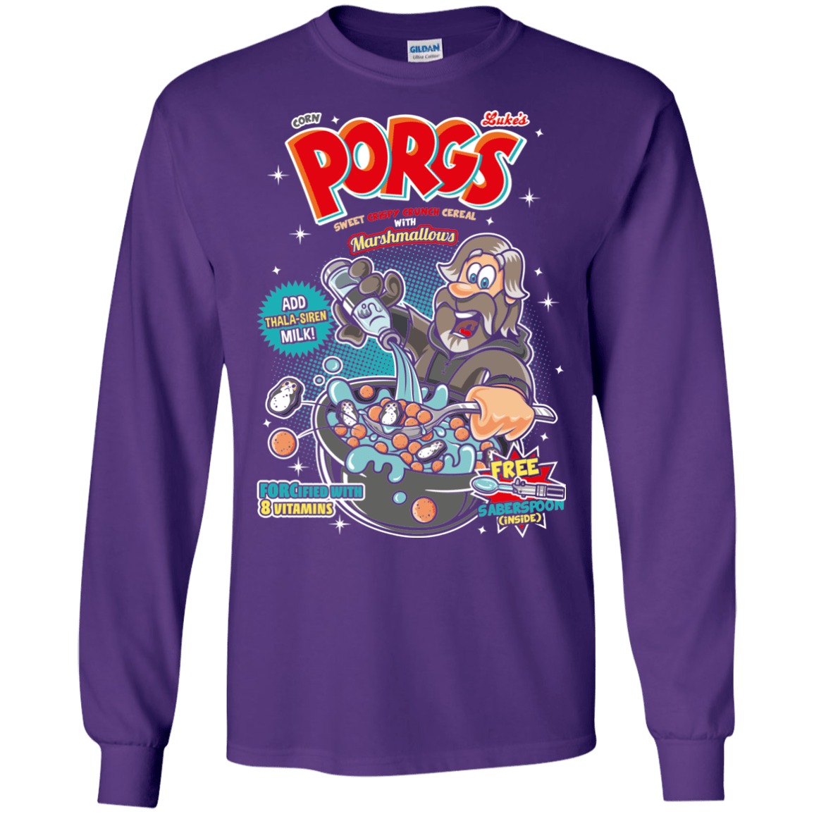 T-Shirts Purple / S Corn Porgs Men's Long Sleeve T-Shirt