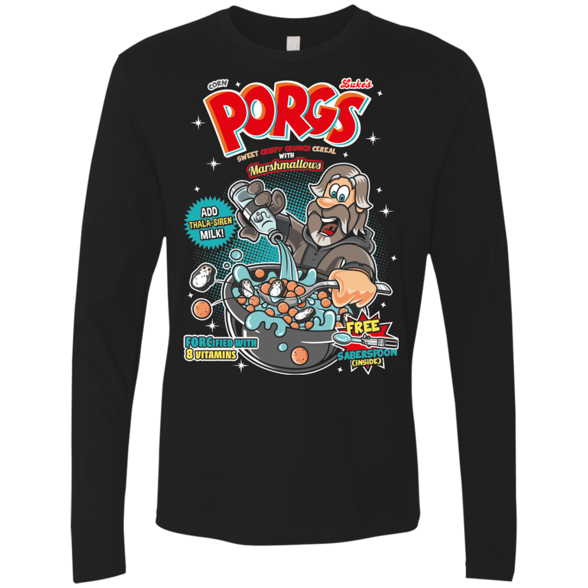 T-Shirts Black / S Corn Porgs Men's Premium Long Sleeve