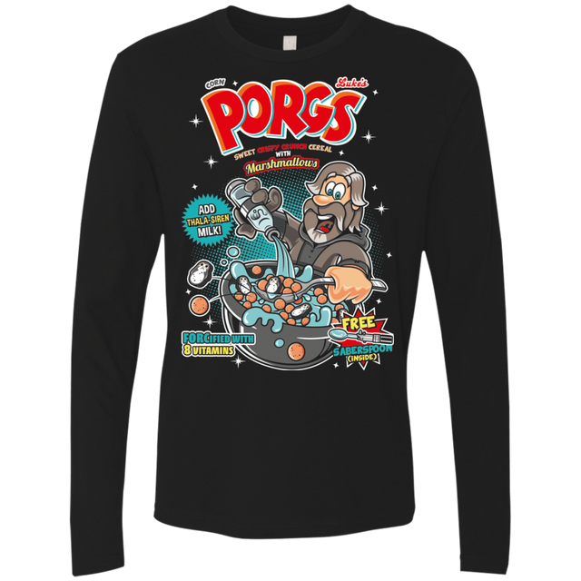 T-Shirts Black / S Corn Porgs Men's Premium Long Sleeve