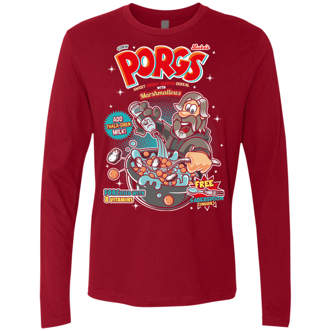 T-Shirts Cardinal / S Corn Porgs Men's Premium Long Sleeve
