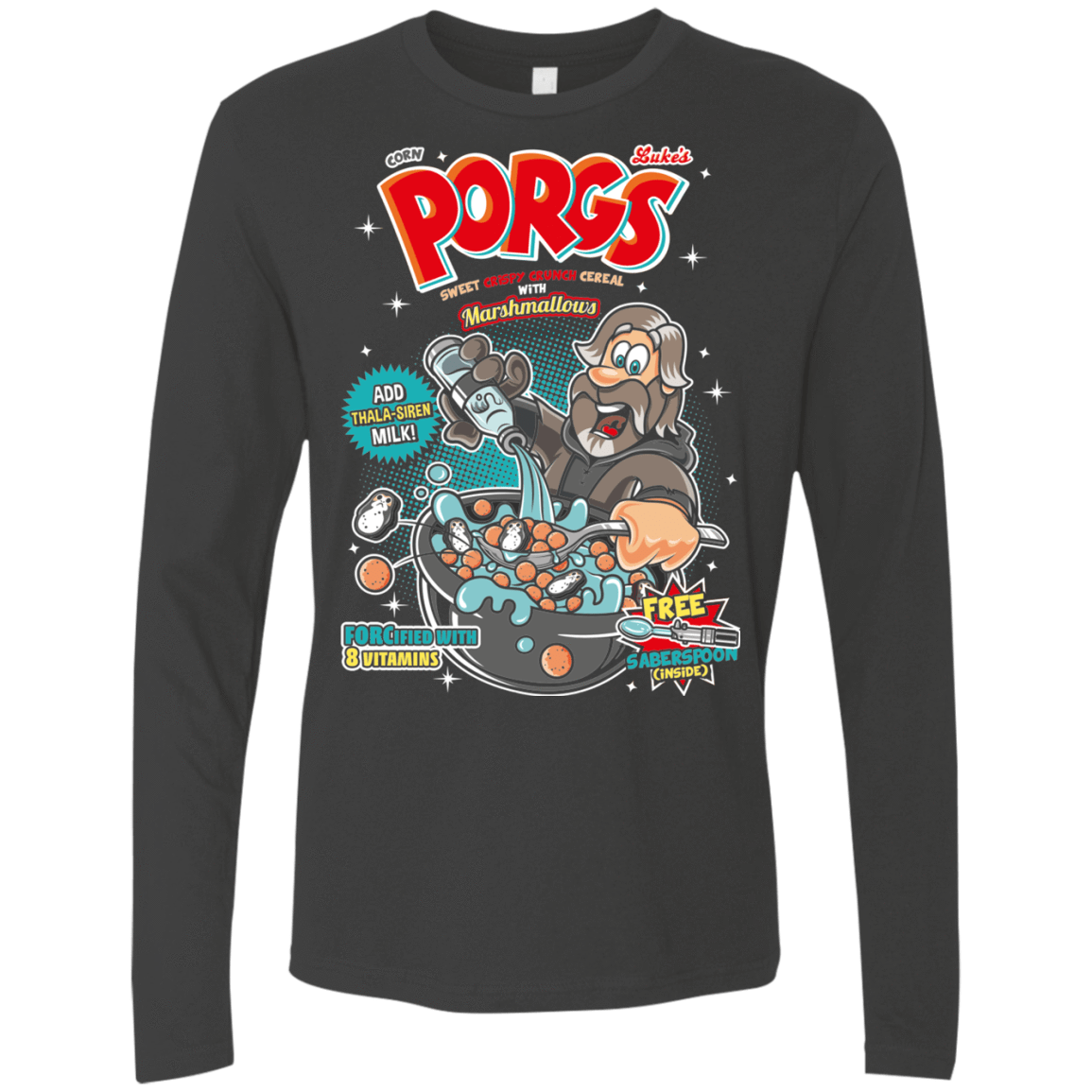 T-Shirts Heavy Metal / S Corn Porgs Men's Premium Long Sleeve
