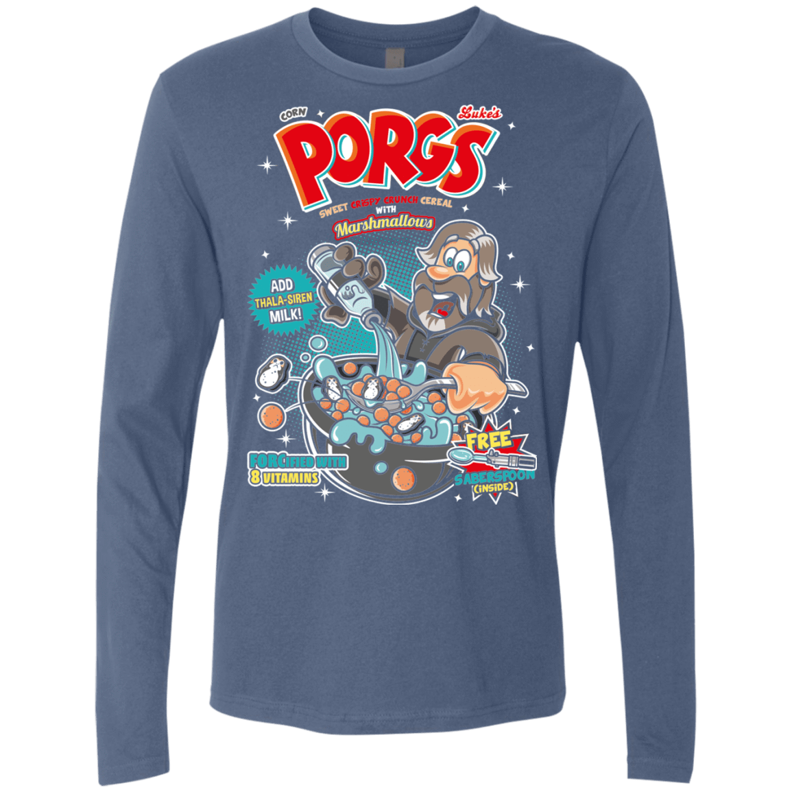 T-Shirts Indigo / S Corn Porgs Men's Premium Long Sleeve