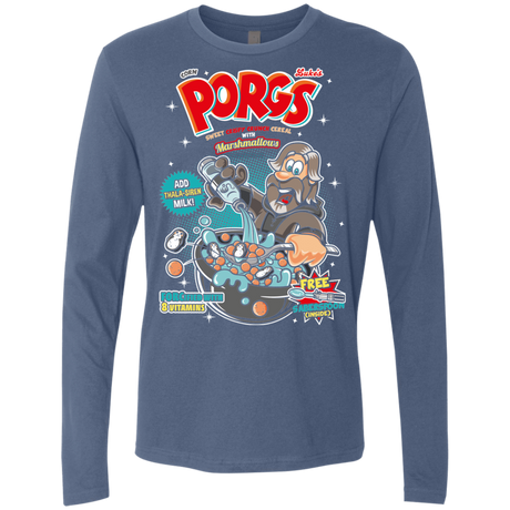 T-Shirts Indigo / S Corn Porgs Men's Premium Long Sleeve