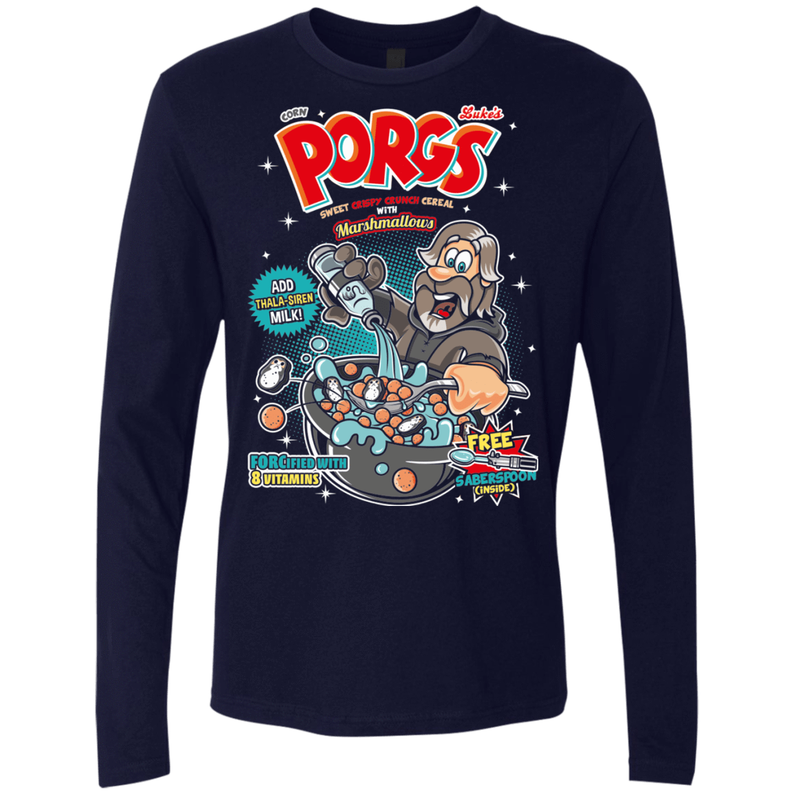 T-Shirts Midnight Navy / S Corn Porgs Men's Premium Long Sleeve