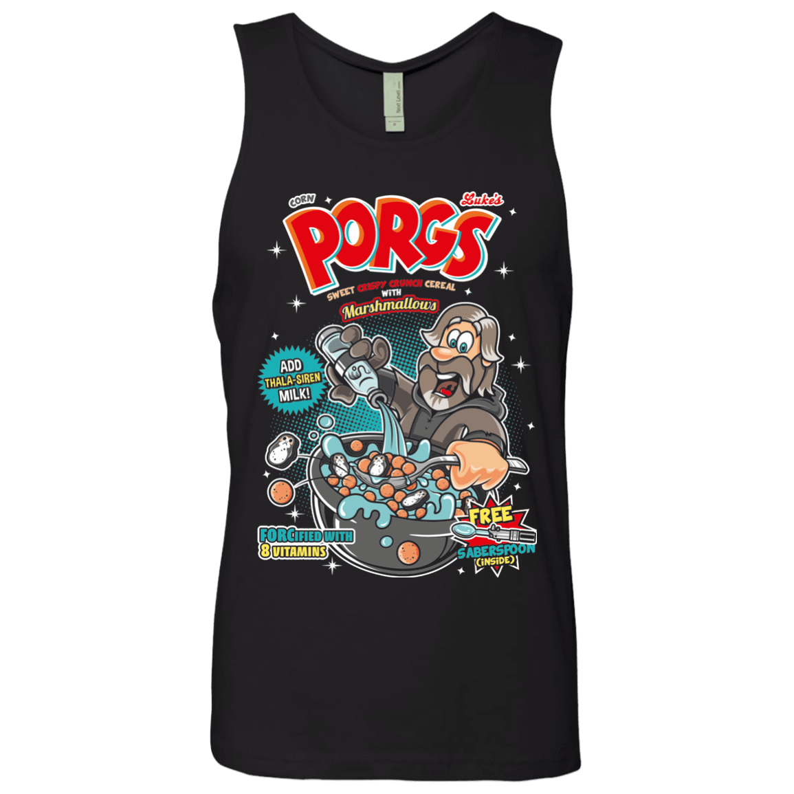 T-Shirts Black / S Corn Porgs Men's Premium Tank Top