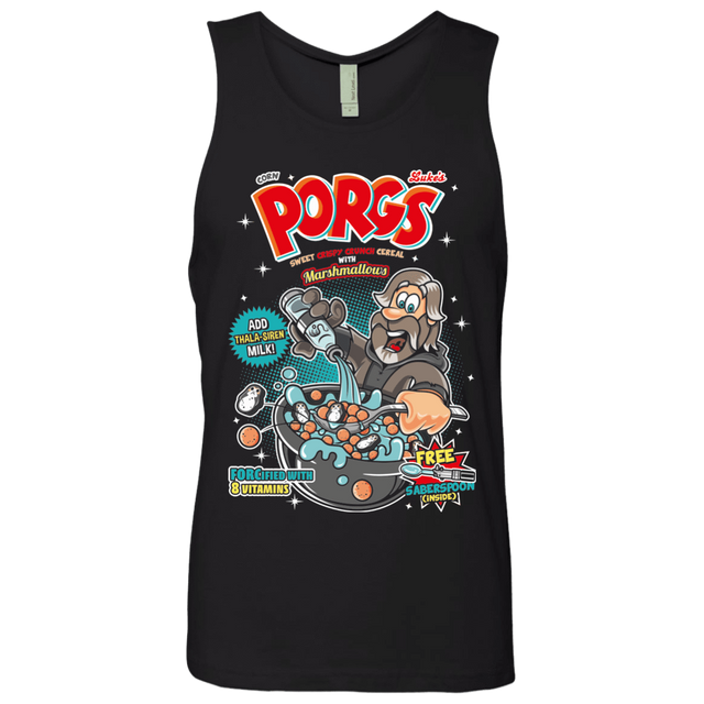 T-Shirts Black / S Corn Porgs Men's Premium Tank Top