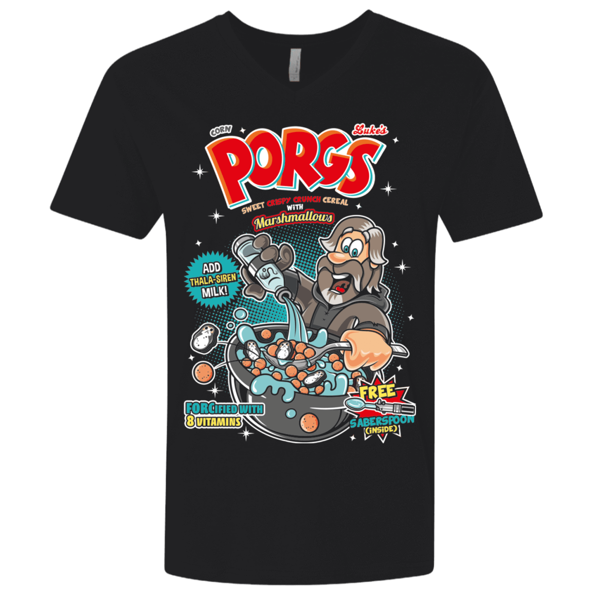 T-Shirts Black / X-Small Corn Porgs Men's Premium V-Neck