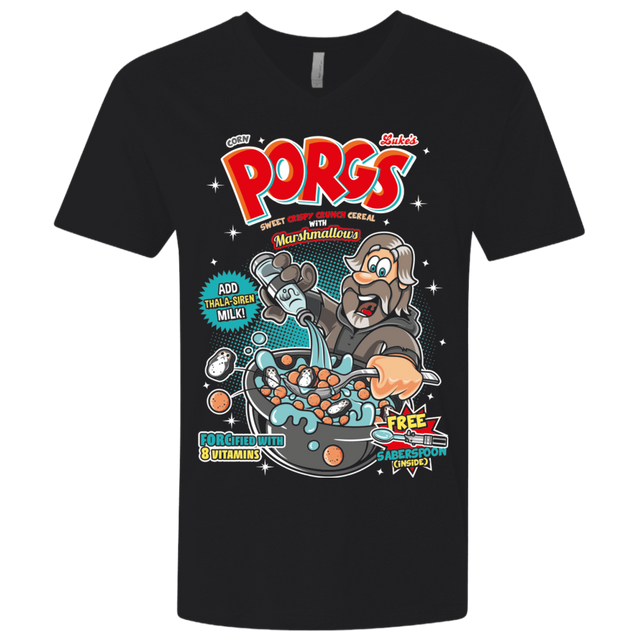 T-Shirts Black / X-Small Corn Porgs Men's Premium V-Neck