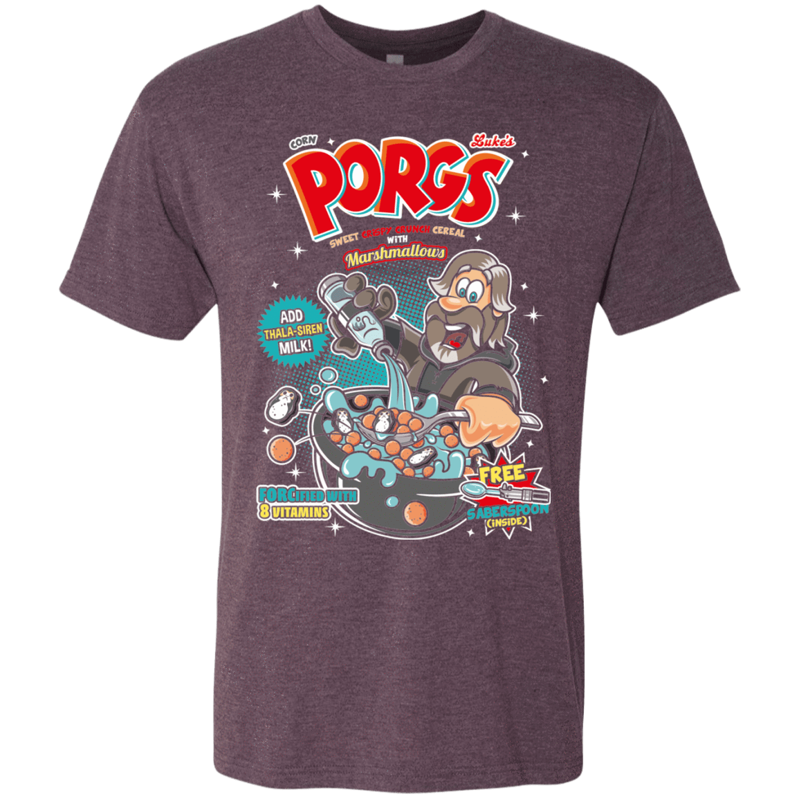 T-Shirts Vintage Purple / S Corn Porgs Men's Triblend T-Shirt