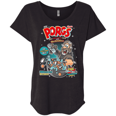 T-Shirts Vintage Black / X-Small Corn Porgs Triblend Dolman Sleeve