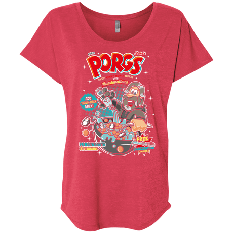 T-Shirts Vintage Red / X-Small Corn Porgs Triblend Dolman Sleeve