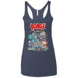 T-Shirts Vintage Navy / X-Small Corn Porgs Women's Triblend Racerback Tank