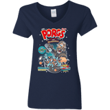 T-Shirts Navy / S Corn Porgs Women's V-Neck T-Shirt
