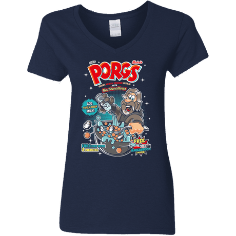 T-Shirts Navy / S Corn Porgs Women's V-Neck T-Shirt