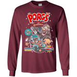 T-Shirts Maroon / YS Corn Porgs Youth Long Sleeve T-Shirt