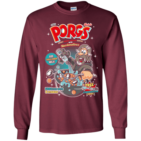 T-Shirts Maroon / YS Corn Porgs Youth Long Sleeve T-Shirt